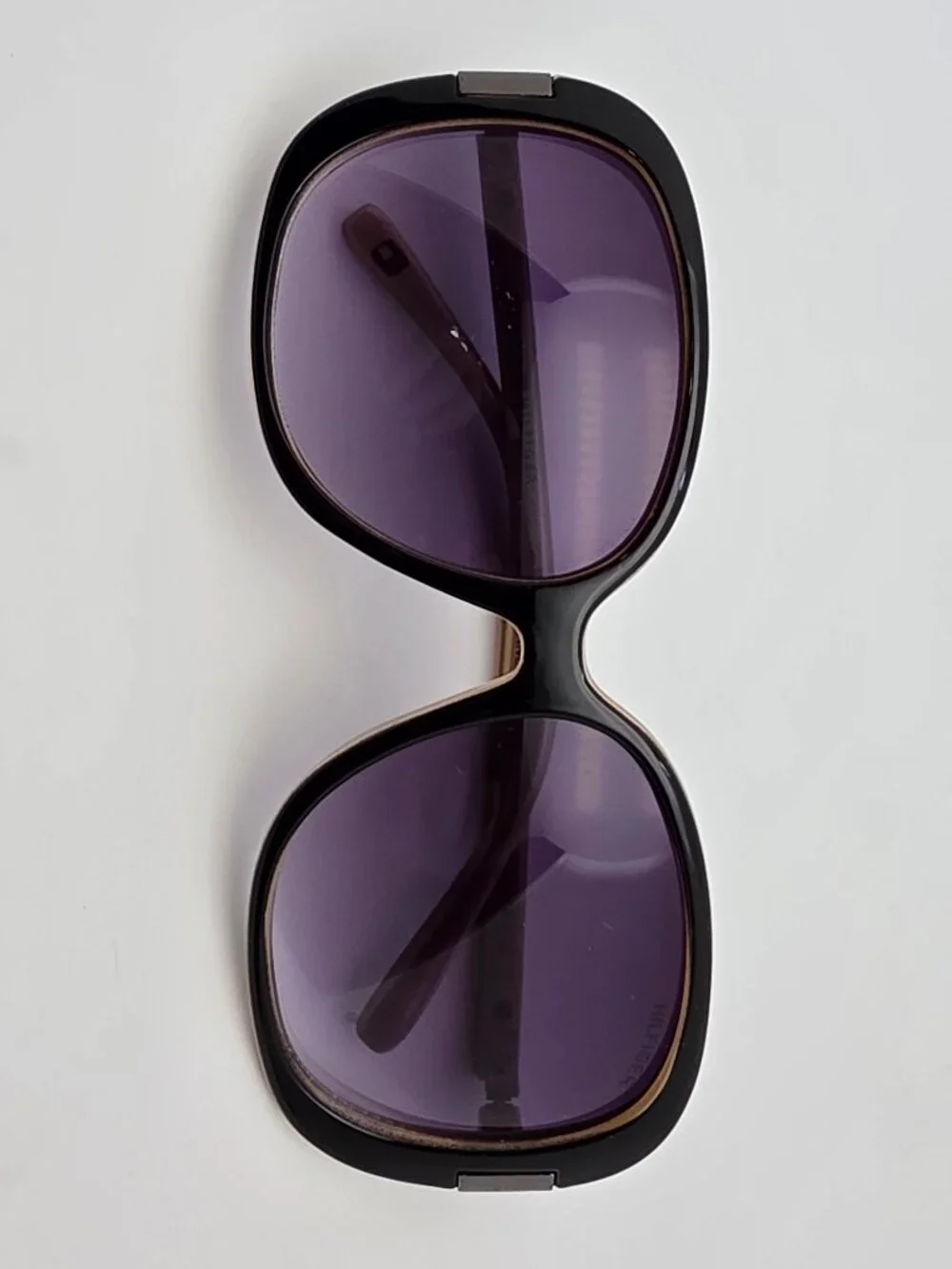 Tommy Hilfiger Janet WP OL90 Black on Metallic Sand Frame Grey Lens Sunglasses